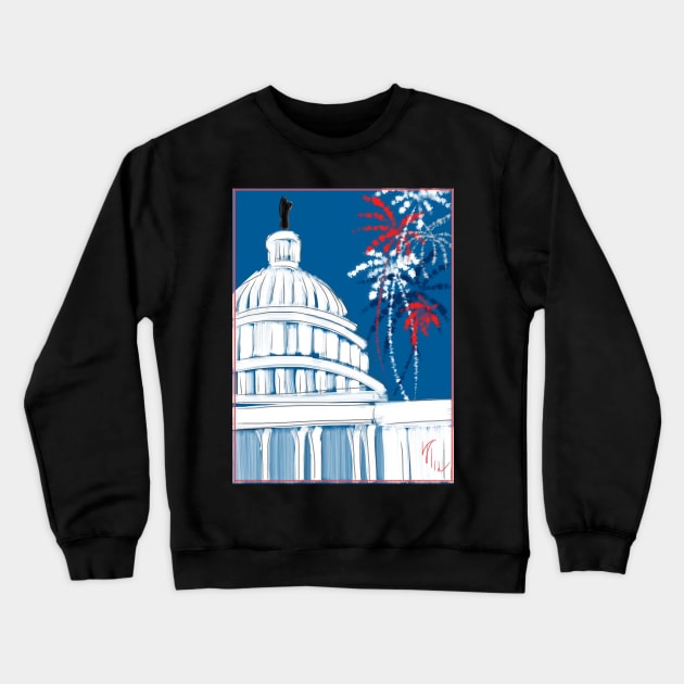 A Capitol Fourth Fireworks Crewneck Sweatshirt by LITDigitalArt